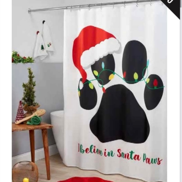 Other - Santa Paws Holiday Shower Curtain